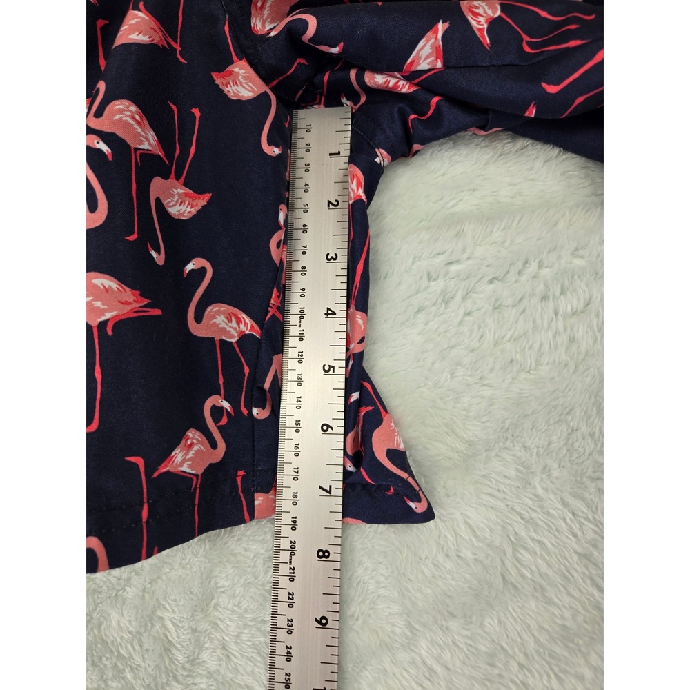 Old Navy Mens XXL Navy Blue Pink Flamingo Print Swim Trunks Mesh Lined Shorts - Picture 7 of 10